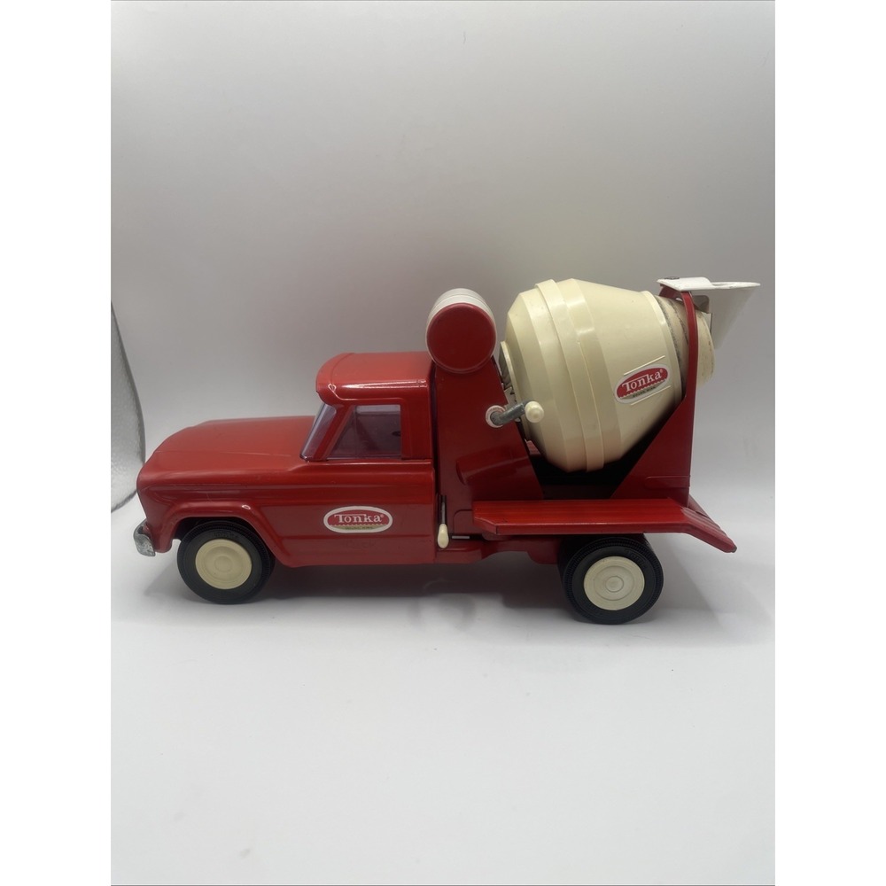 Vintage 1960's Tonka Jeep Cement Mixer Pressed Steel 10" Length #6
